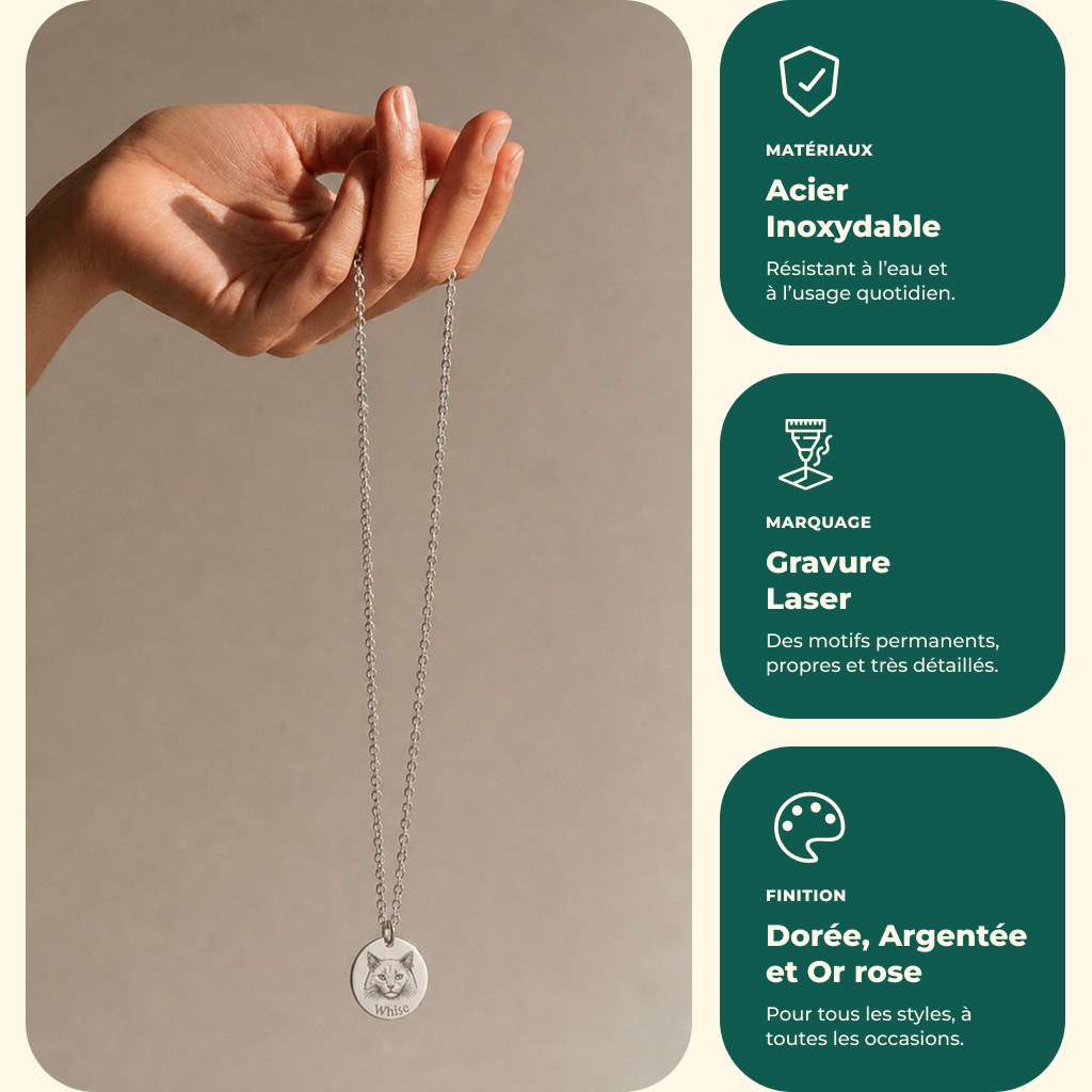 Collier Gravé de Votre Animal